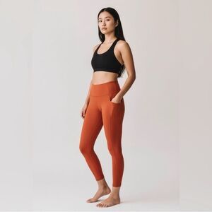 REI Cooperative Take Your Time High Waisted Side Pocket Leggings in Orange | XS